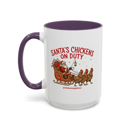 Santa’s Chickens on Duty Coffee Mug