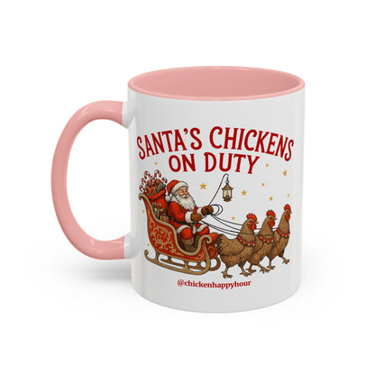 Santa’s Chickens on Duty Coffee Mug
