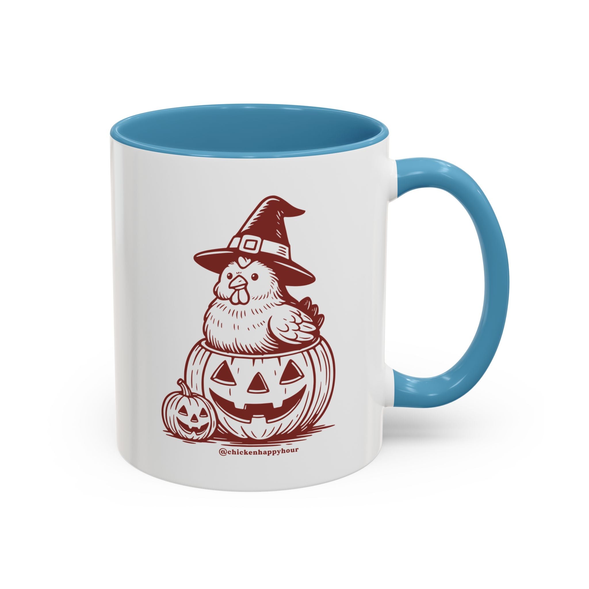 Halloween Chicken Witch in Pumpkin Coffee Mug