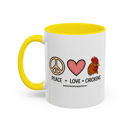 Peace Love Chickens Coffee Mug