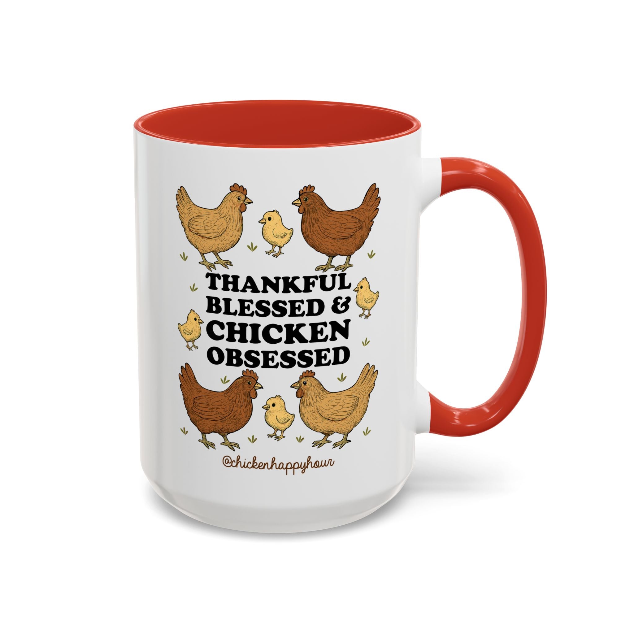 Thankful Blessed and Chicken Obsessed Coffee Mug