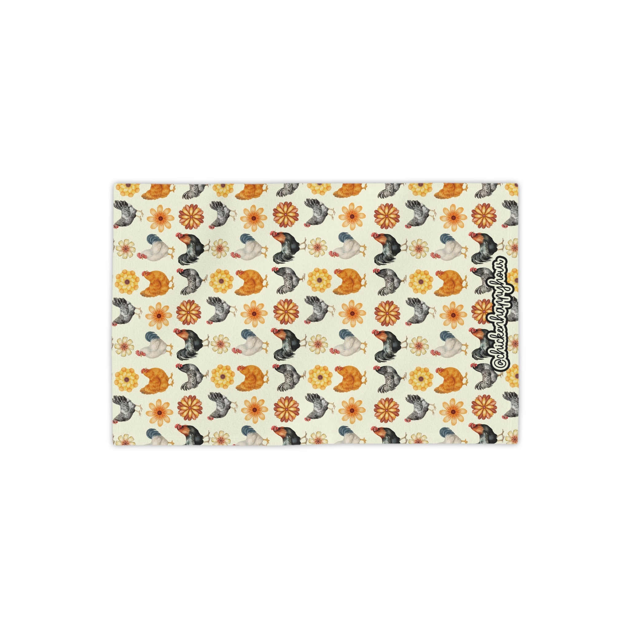 CHICKEN WITH FLOWER Beach Towel