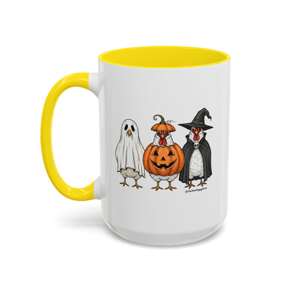 Chickens Wearing Halloween Costumes Coffee Mug