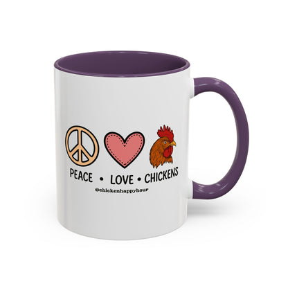 Peace Love Chickens Coffee Mug