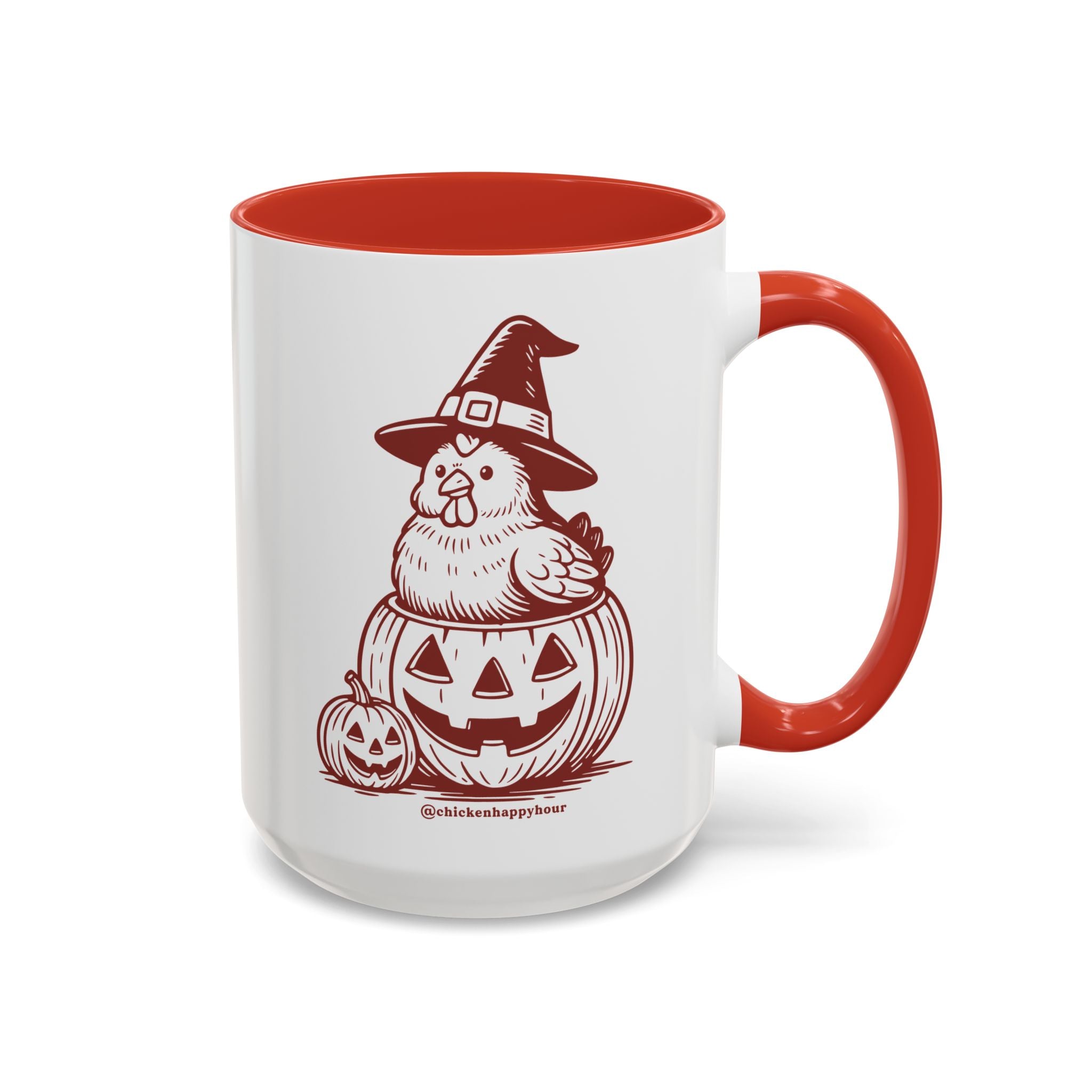 Halloween Chicken Witch in Pumpkin Coffee Mug