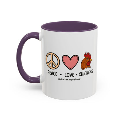 Peace Love Chickens Coffee Mug