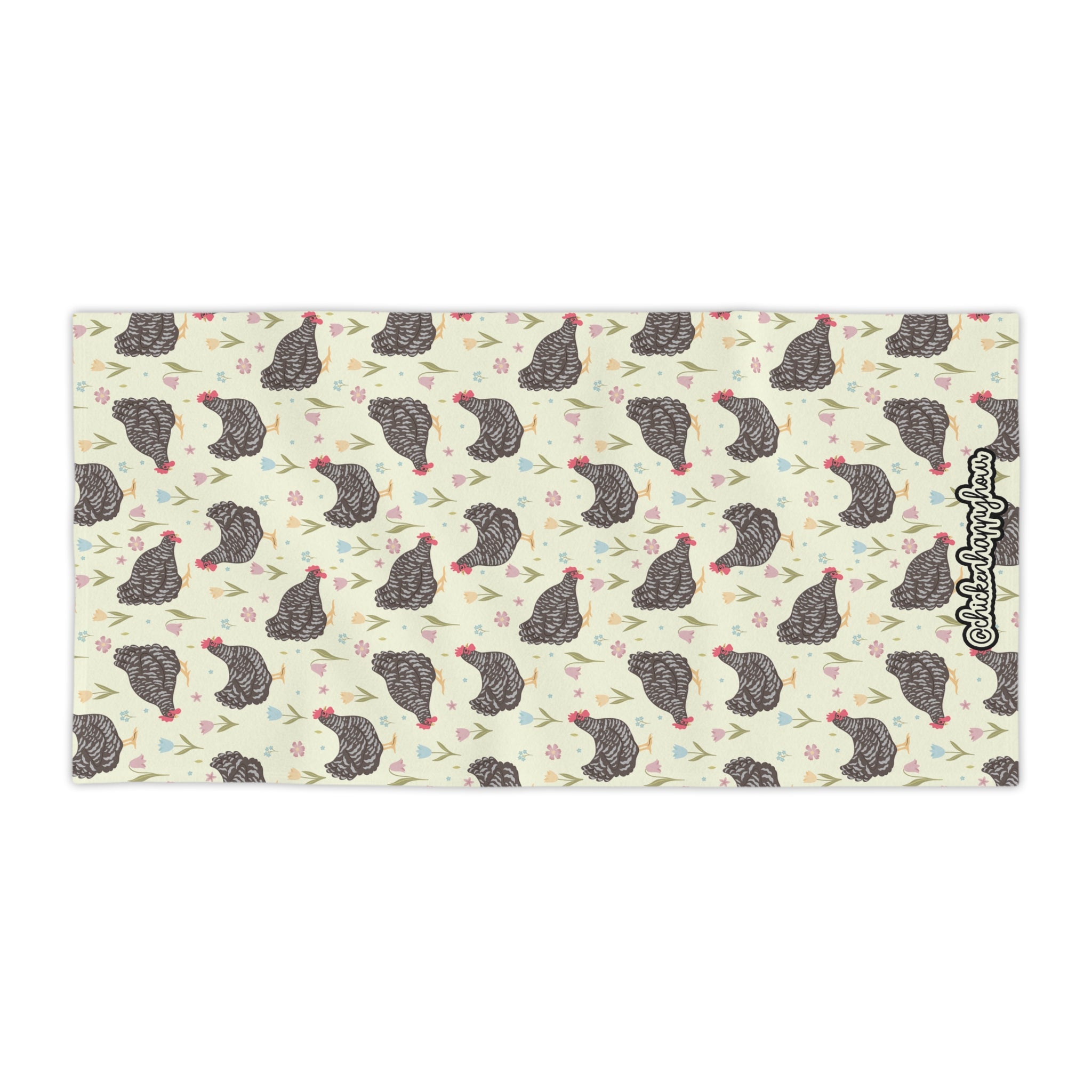 CHICKEN WITH FLOWER 2 Beach Towel