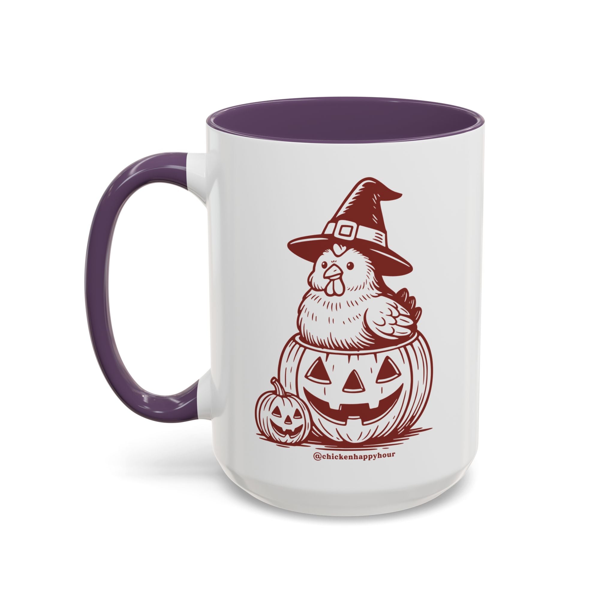 Halloween Chicken Witch in Pumpkin Coffee Mug
