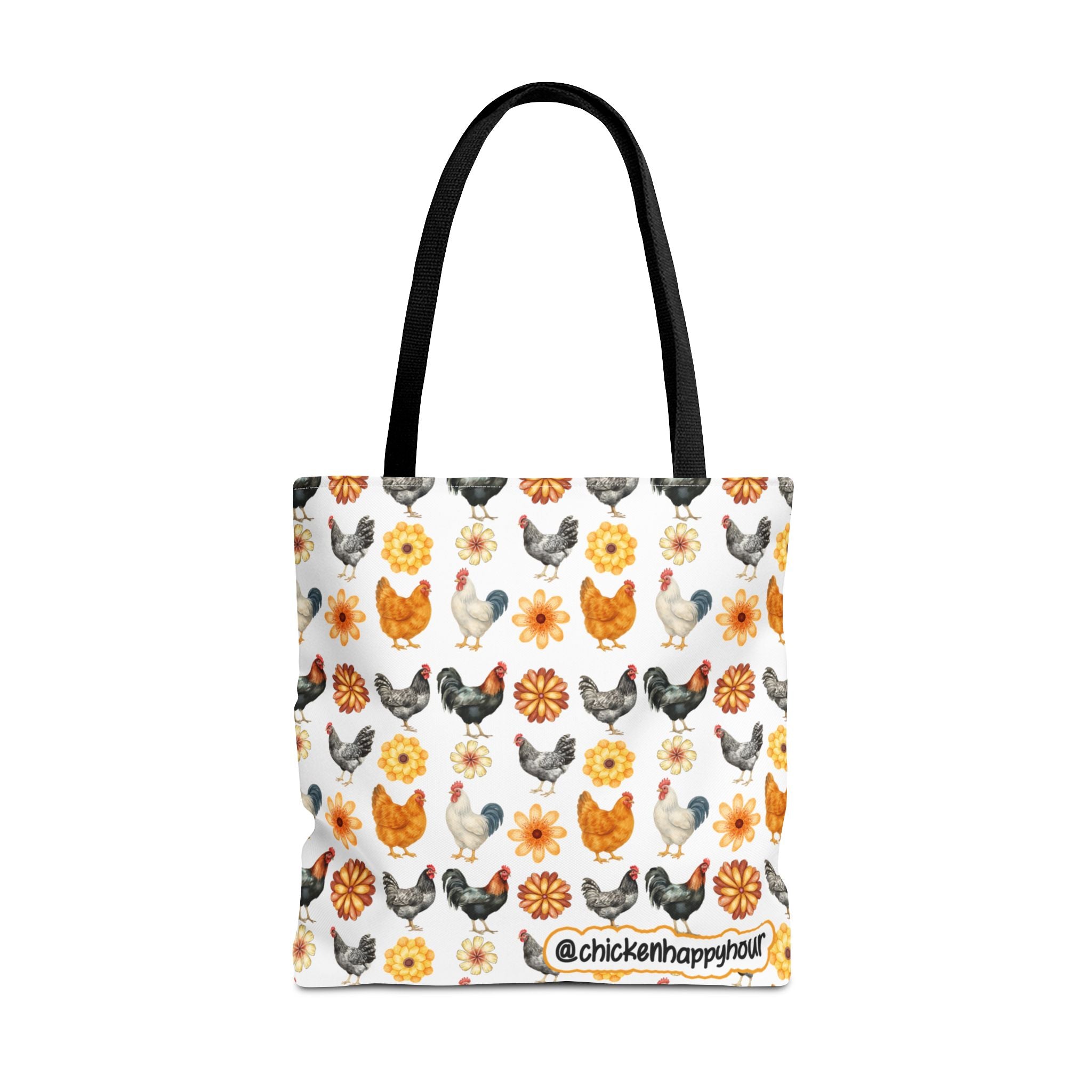 Chicken With Flowers Tote Bag