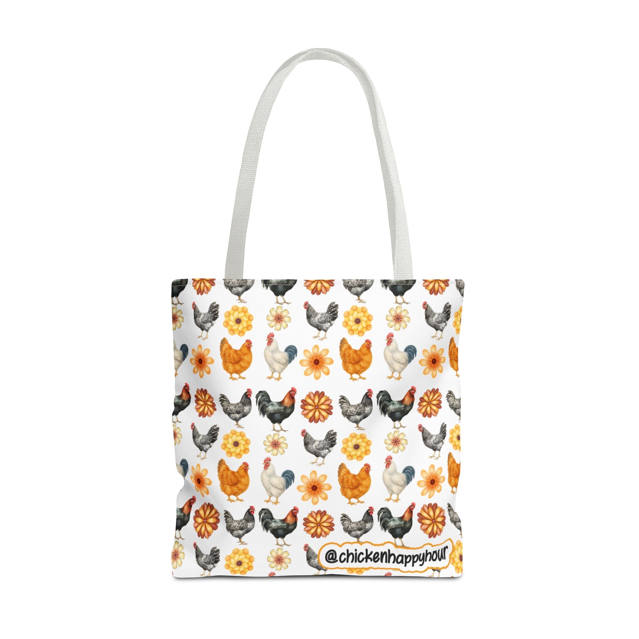 Chicken With Flowers Tote Bag