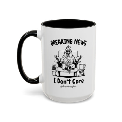 Breaking News I Don't Care Coffee Mug