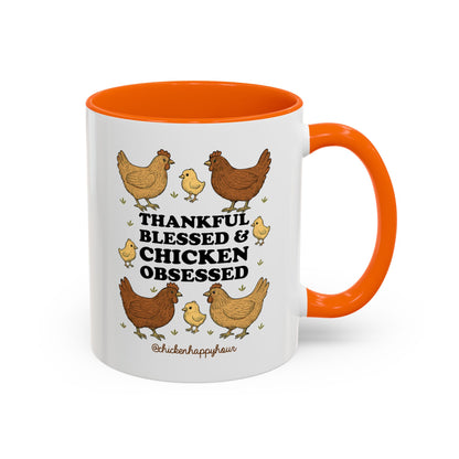 Thankful Blessed and Chicken Obsessed Coffee Mug