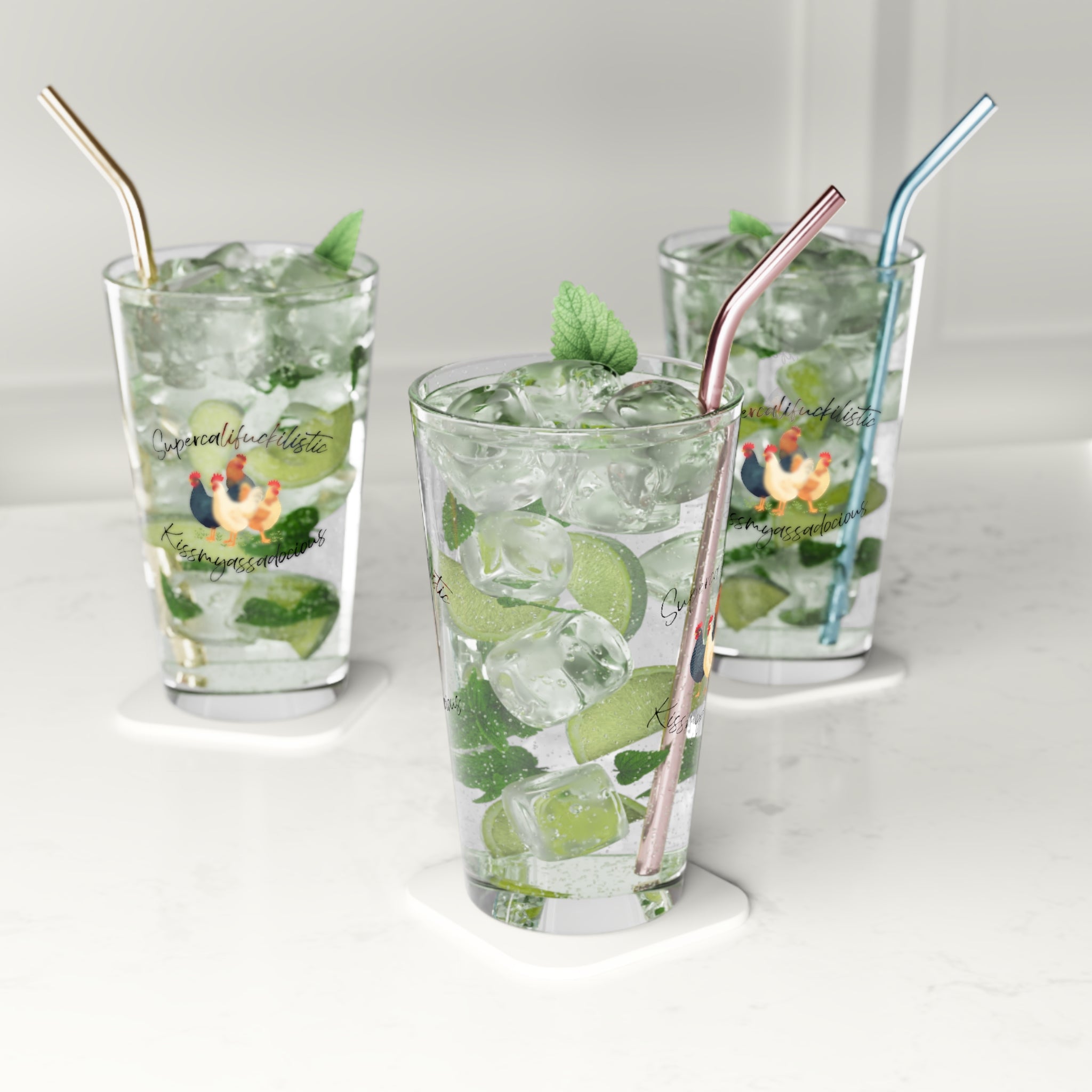Supercalifuckilistic Kissmyassadocious Pint Glass