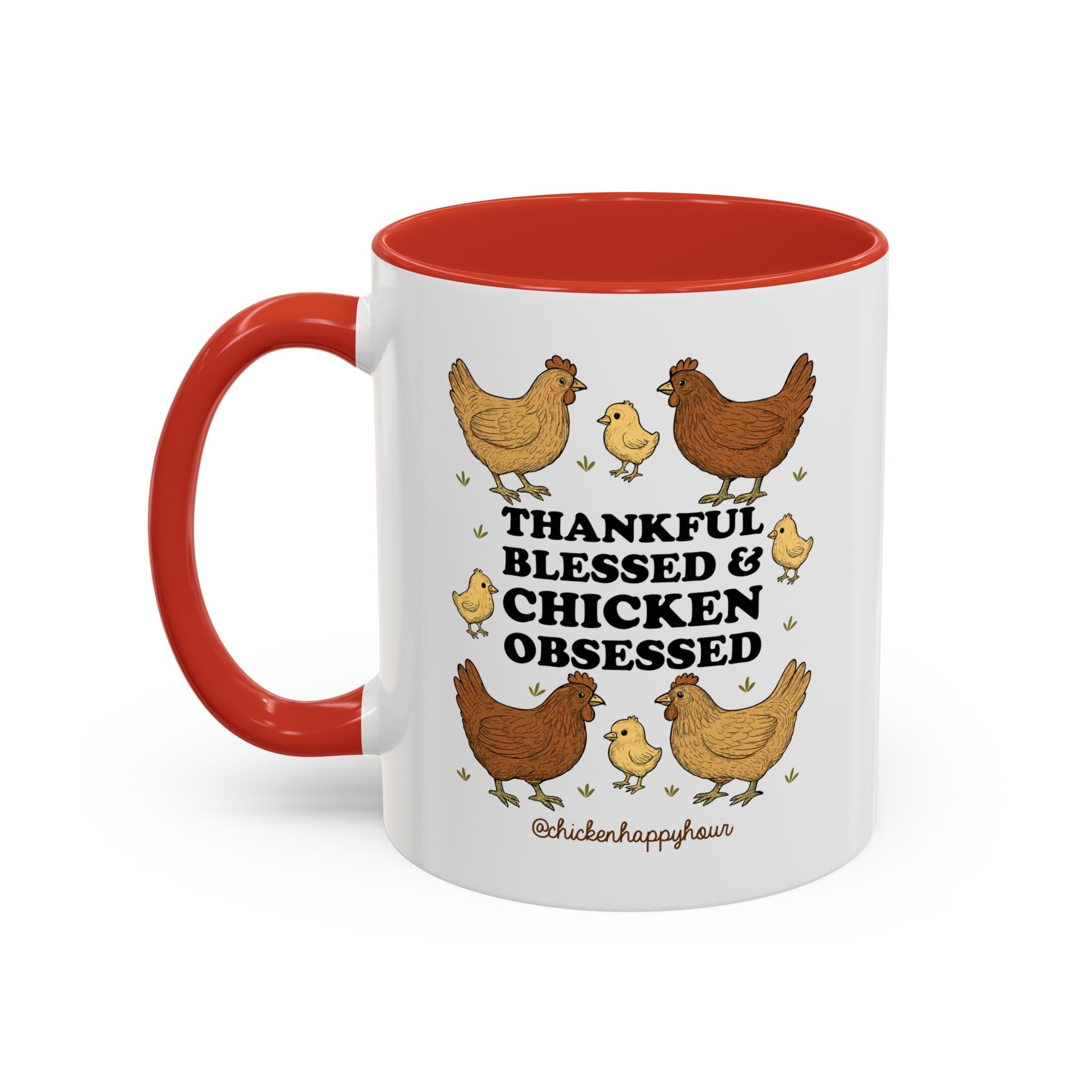 Thankful Blessed and Chicken Obsessed Coffee Mug