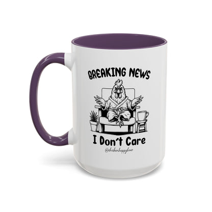 Breaking News I Don't Care Coffee Mug