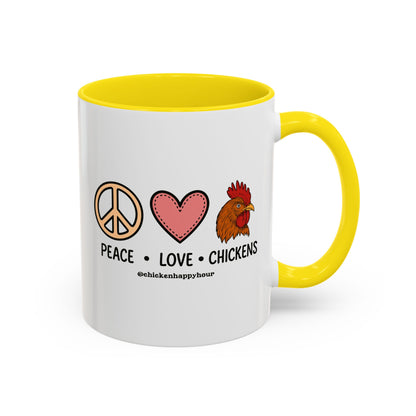 Peace Love Chickens Coffee Mug