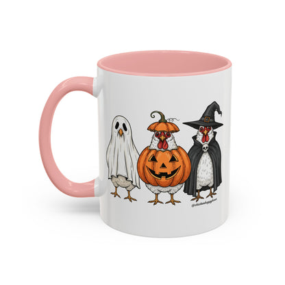 Chickens Wearing Halloween Costumes Coffee Mug