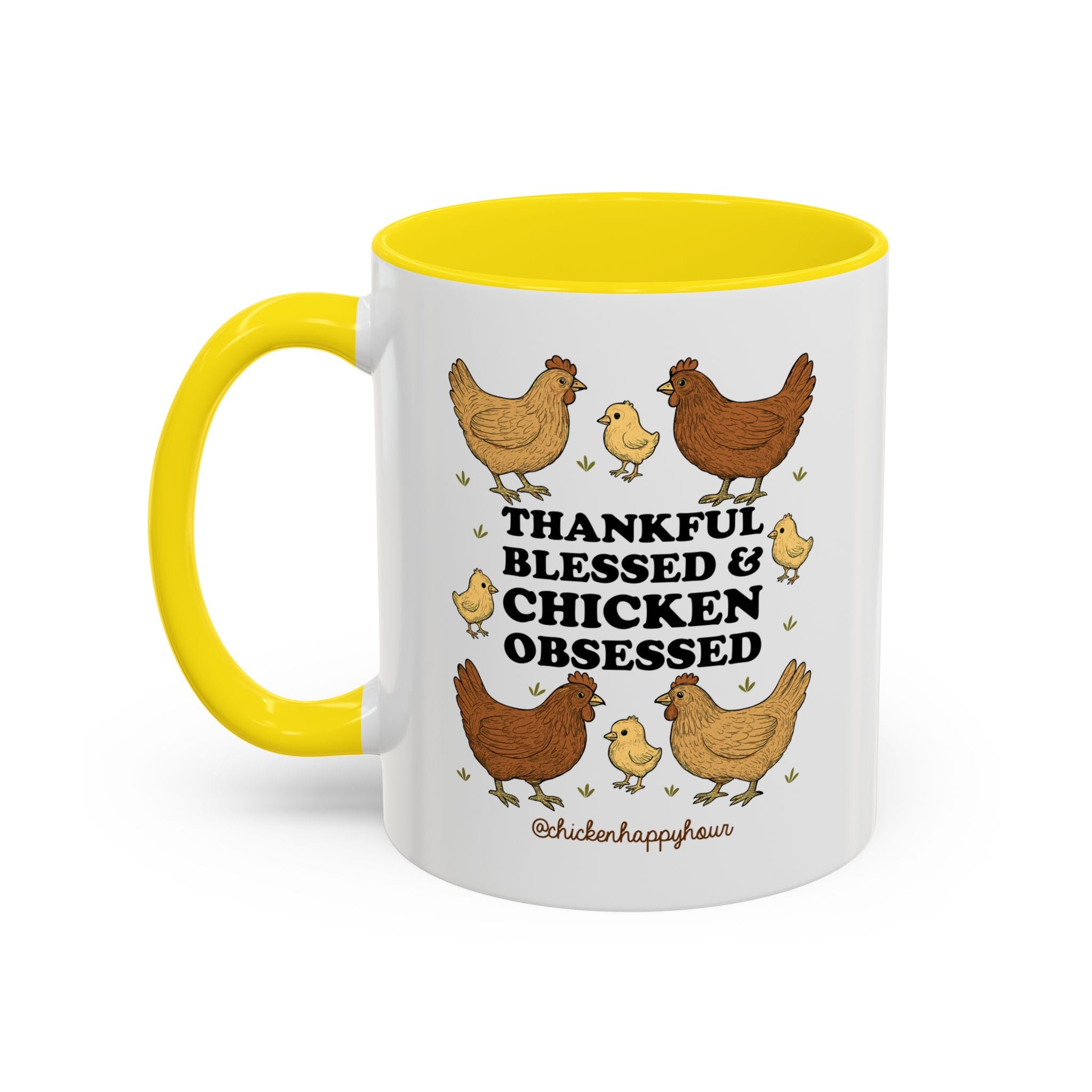 Thankful Blessed and Chicken Obsessed Coffee Mug