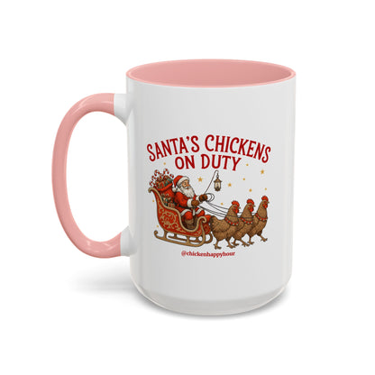 Santa’s Chickens on Duty Coffee Mug