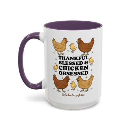 Thankful Blessed and Chicken Obsessed Coffee Mug