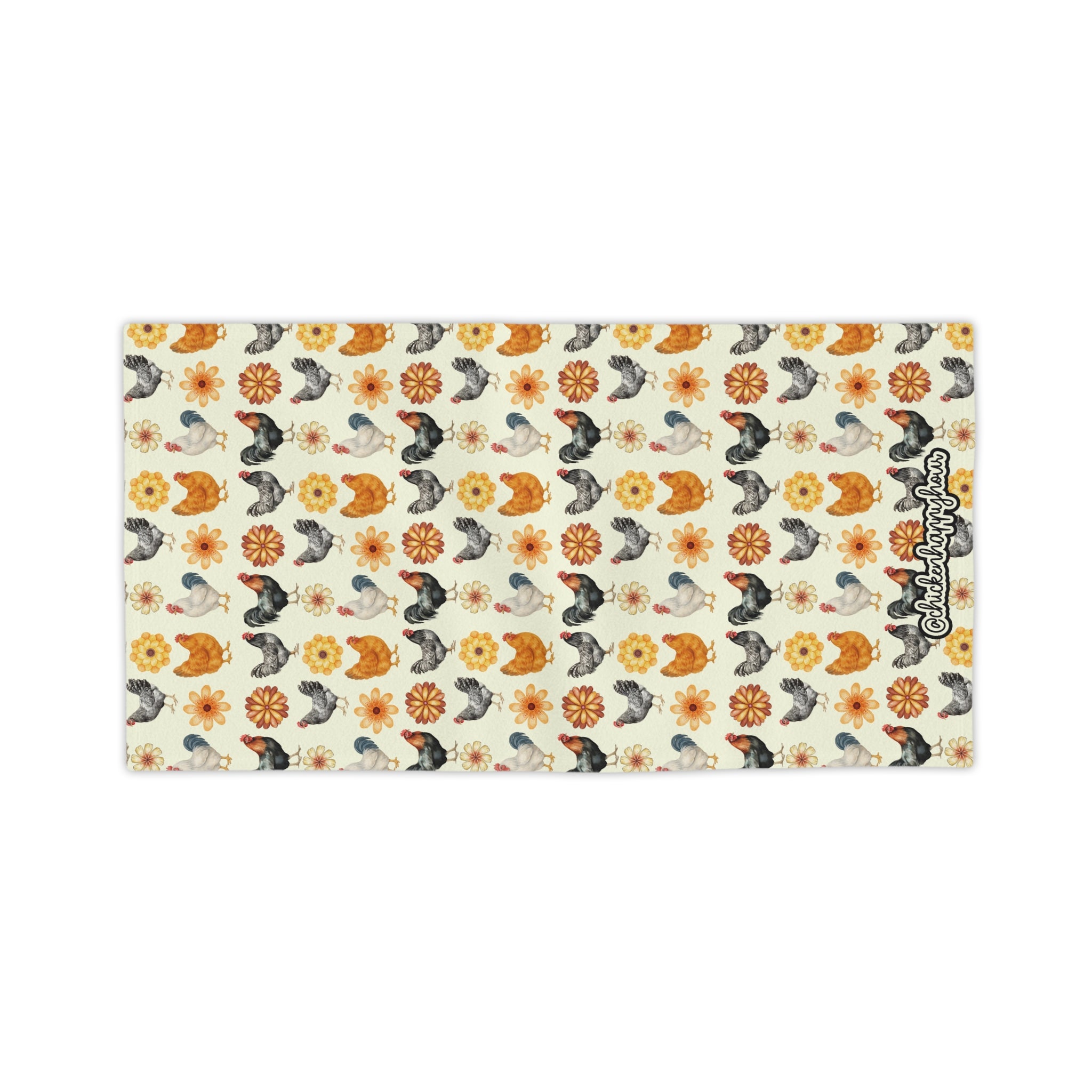 CHICKEN WITH FLOWER Beach Towel