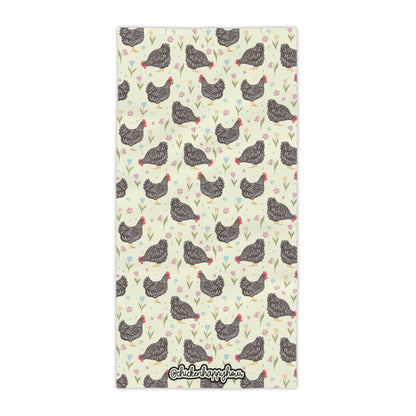 CHICKEN WITH FLOWER 2 Beach Towel