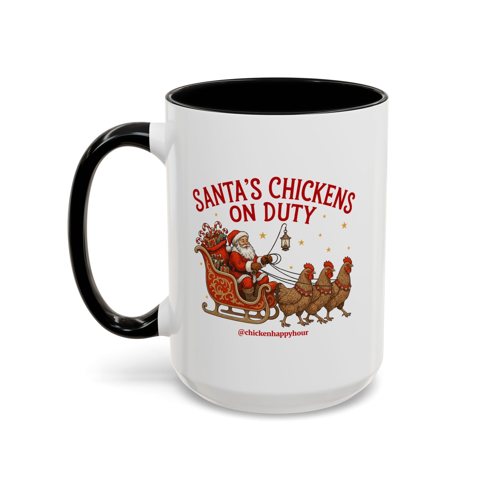 Santa’s Chickens on Duty Coffee Mug