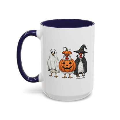 Chickens Wearing Halloween Costumes Coffee Mug