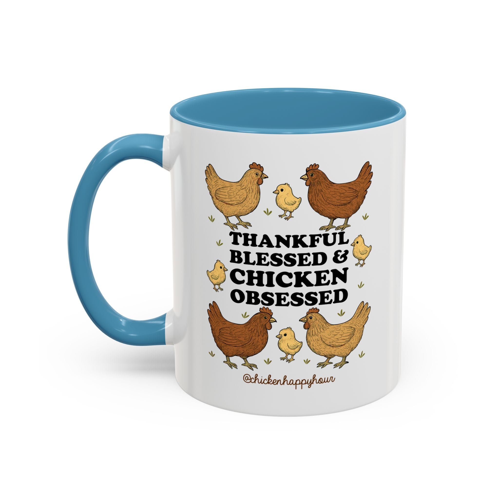 Thankful Blessed and Chicken Obsessed Coffee Mug