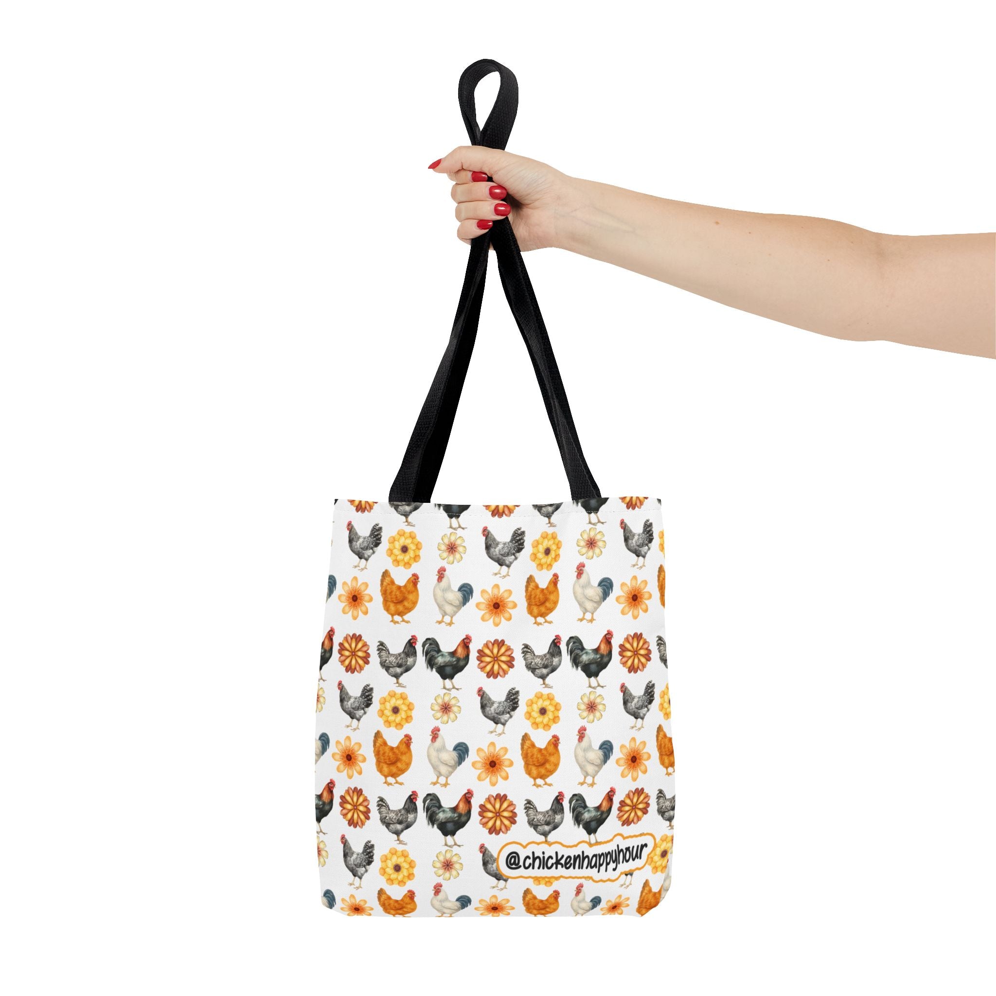 Chicken With Flowers Tote Bag
