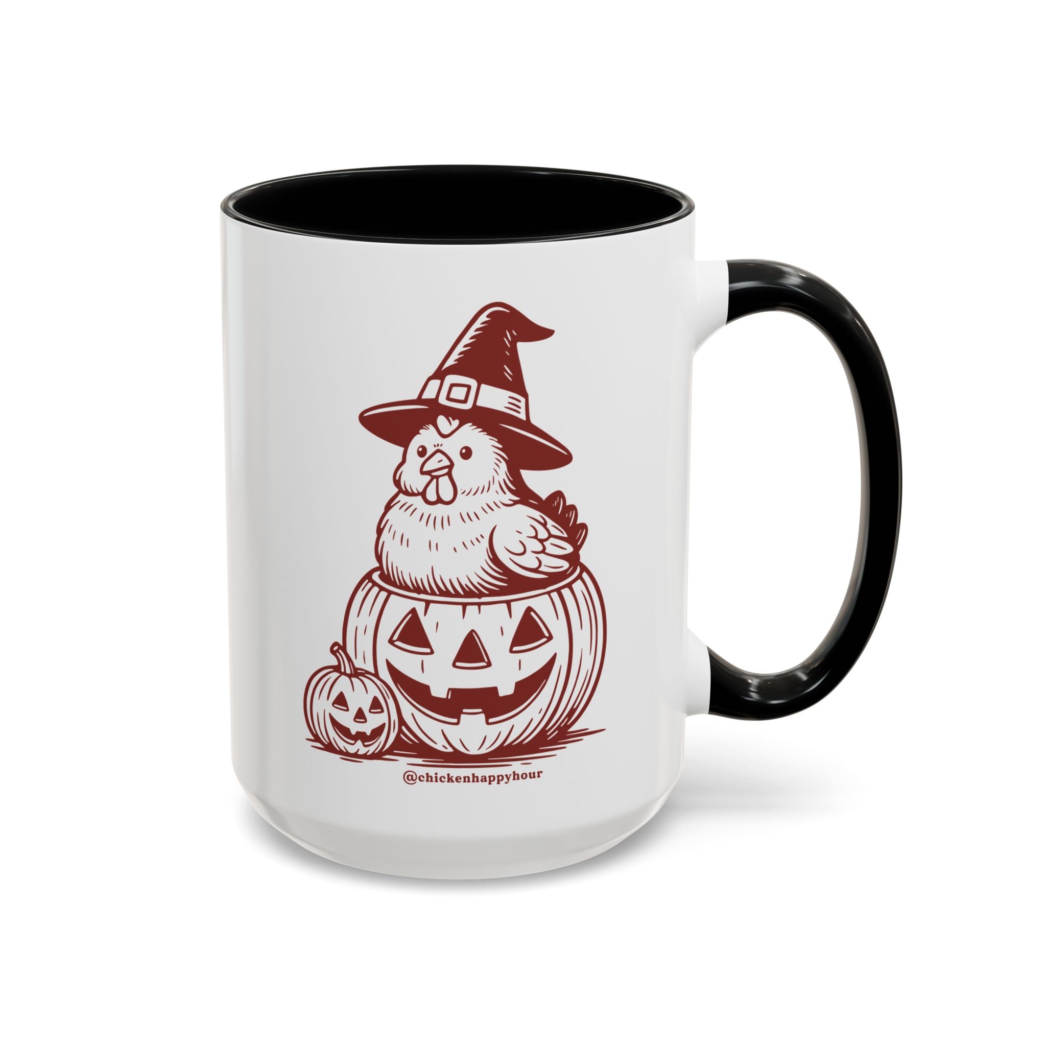 Halloween Chicken Witch in Pumpkin Coffee Mug
