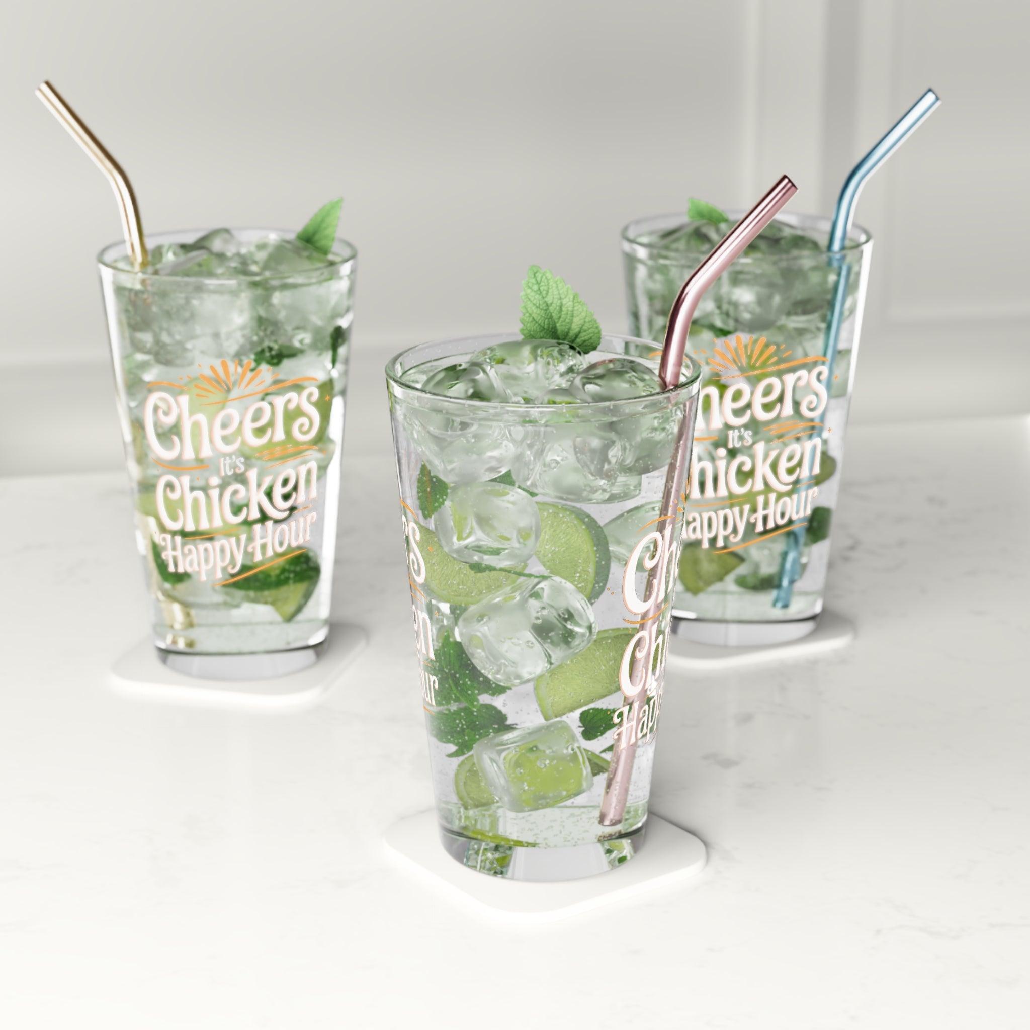 Cheers Chicken Happy Hour Pint Glass, 16oz