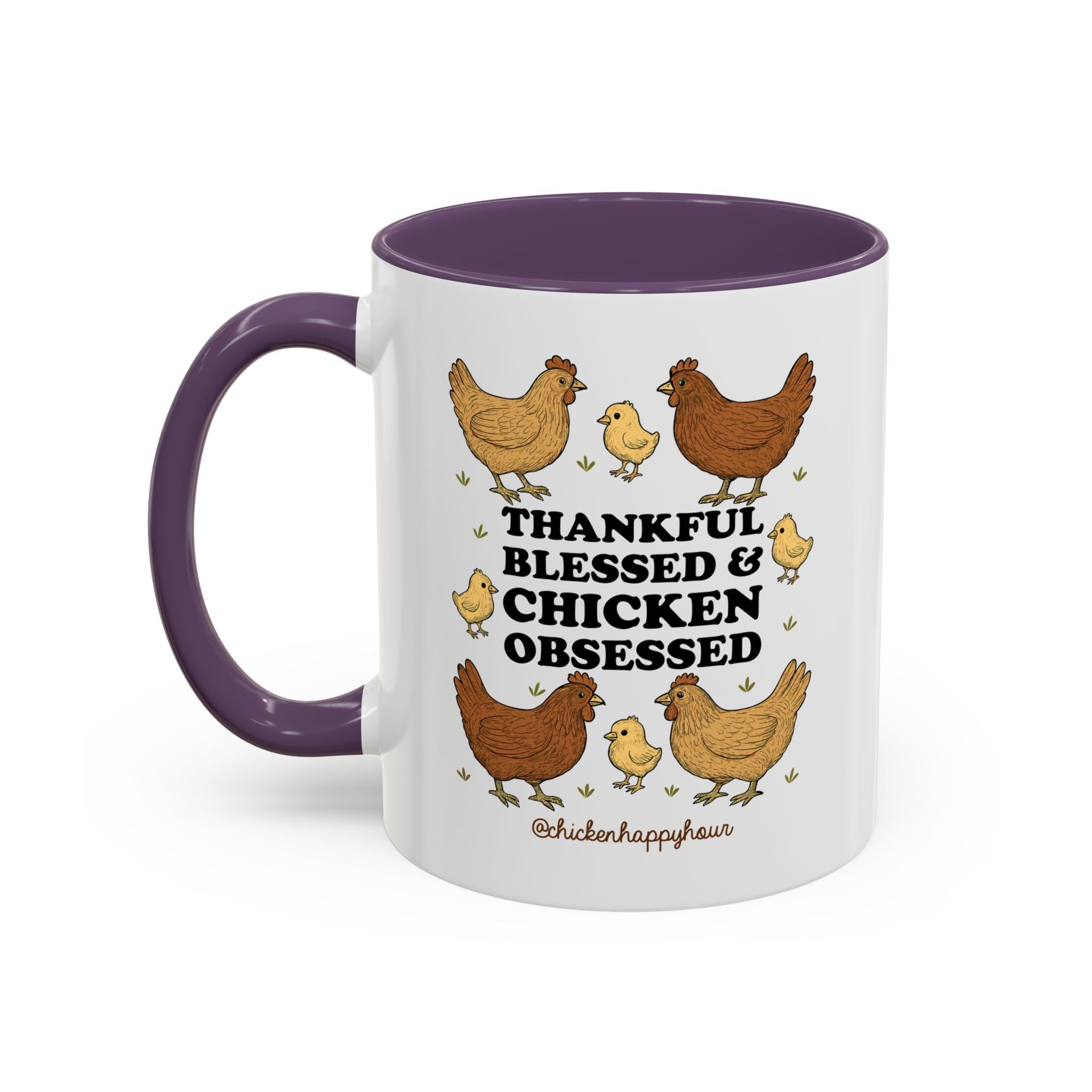Thankful Blessed and Chicken Obsessed Coffee Mug