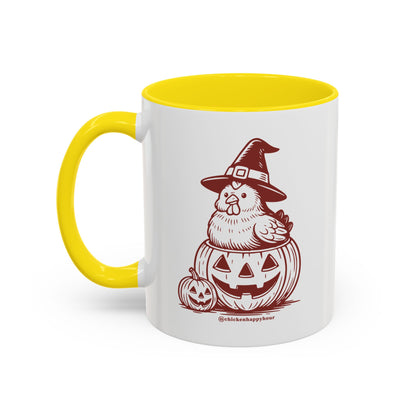 Halloween Chicken Witch in Pumpkin Coffee Mug