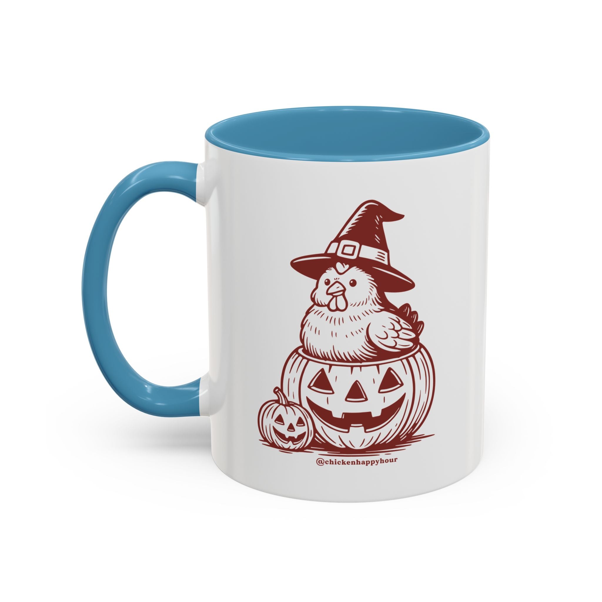 Halloween Chicken Witch in Pumpkin Coffee Mug