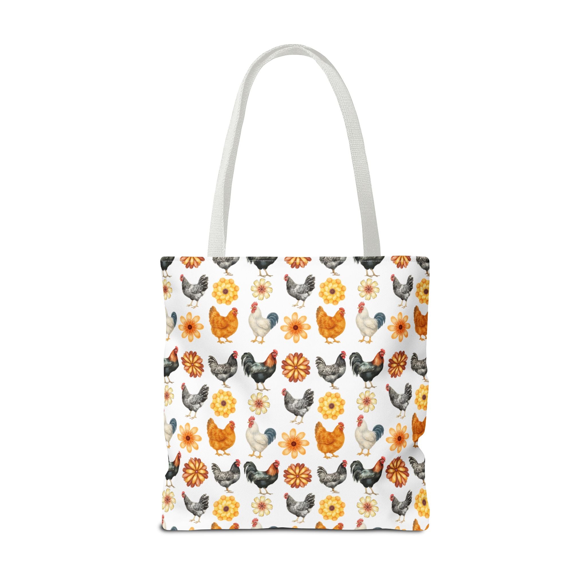 Chicken With Flowers Tote Bag