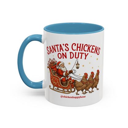 Santa’s Chickens on Duty Coffee Mug