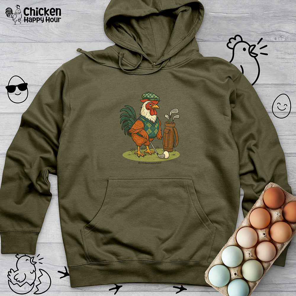 Rooster Playing Golf Hooded Sweatshirt