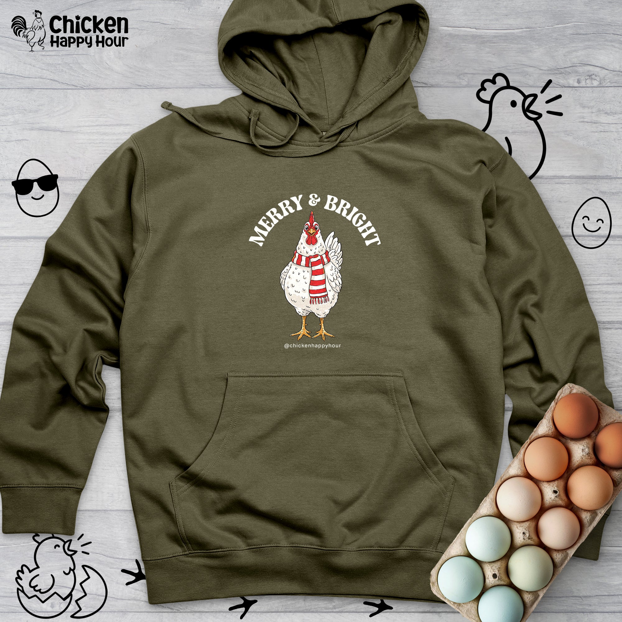Merry & Bright Hooded Sweatshirt