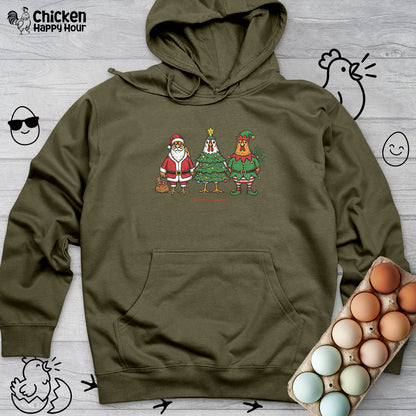 Christmas Chicken Hooded Sweatshirt