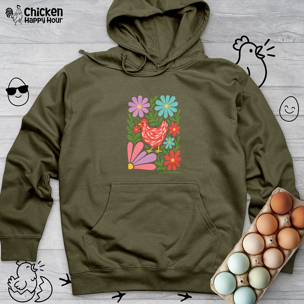 Chicken Blooms Hooded Sweatshirt