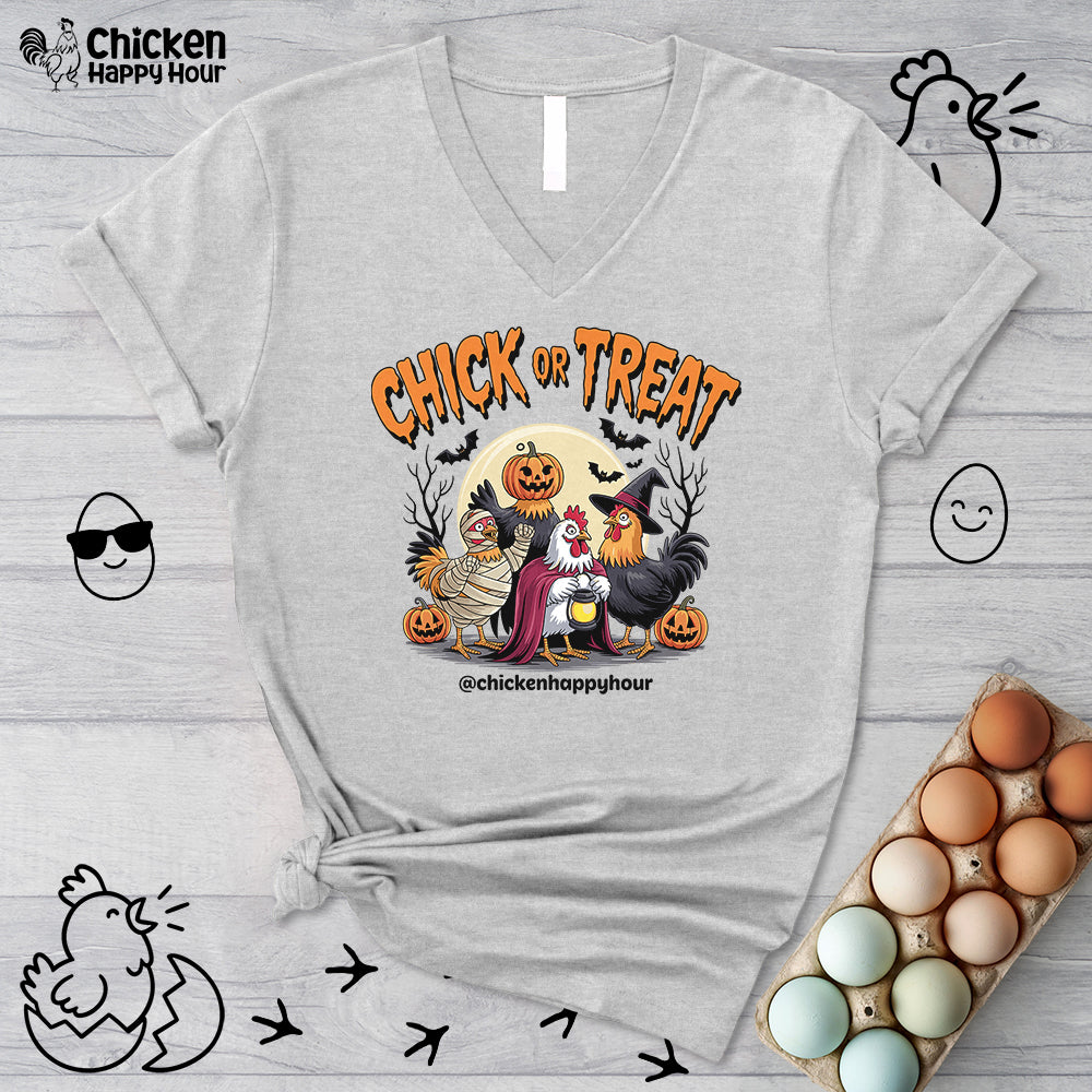 Chick or Treat V-Neck Tee