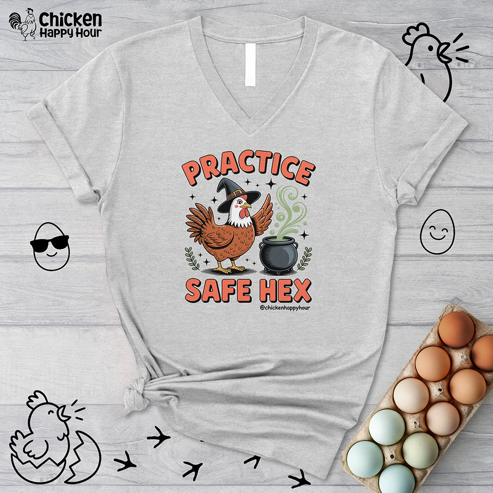 Practice Safe Hex V-Neck Tee