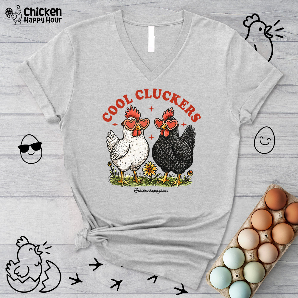 Cool Cluckers V-Neck Tee