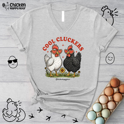 Cool Cluckers V-Neck Tee