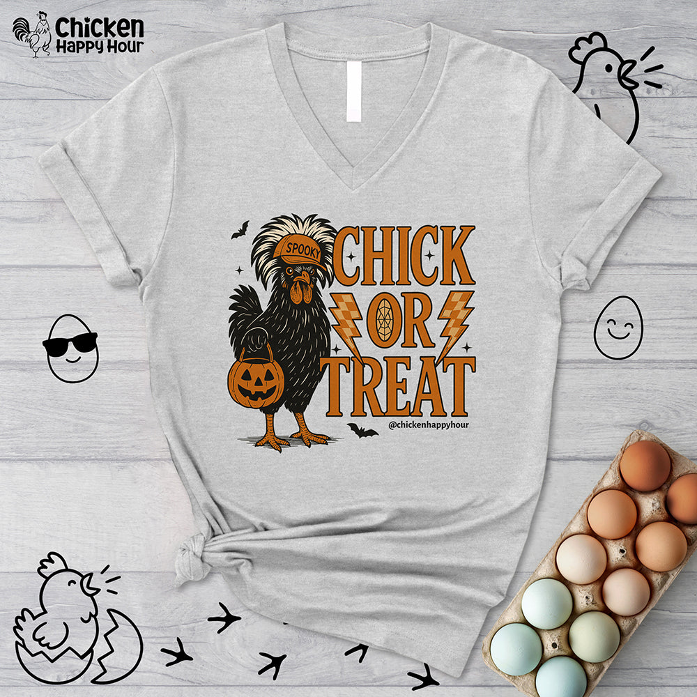 Chick Or Treat V-Neck Tee