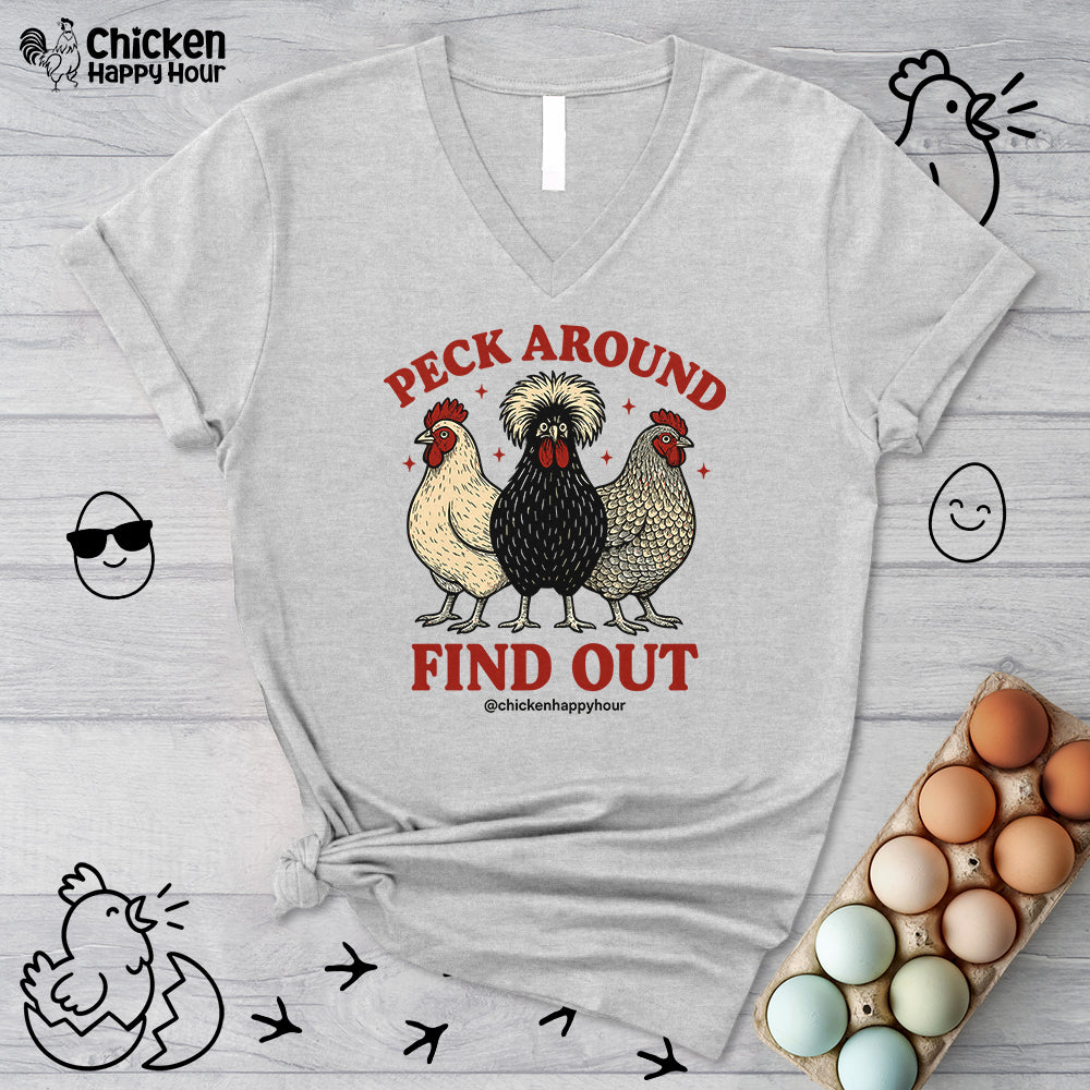 Peck Around Find Out V-Neck Tee