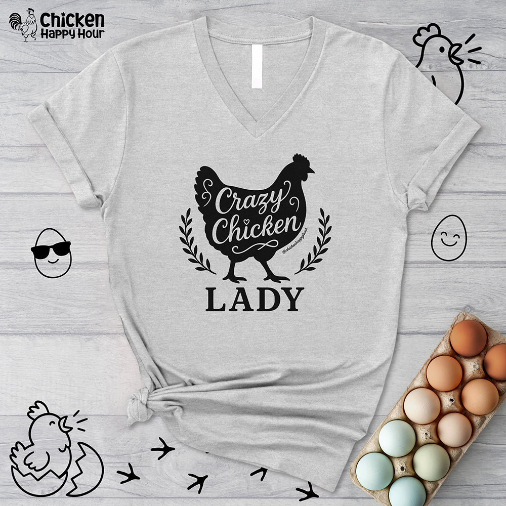 Crazy Chicken Lady V-Neck Tee