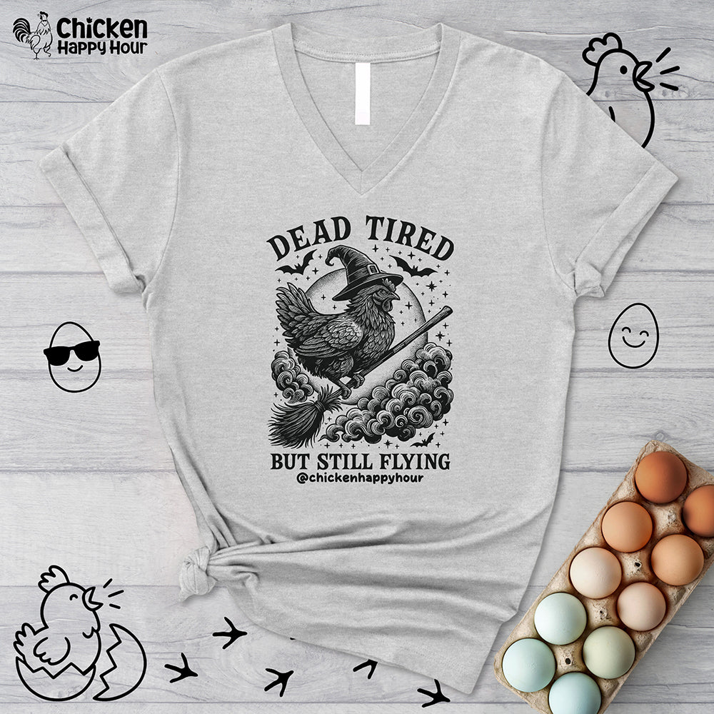 Dead Tired But Still Flying V-Neck Tee