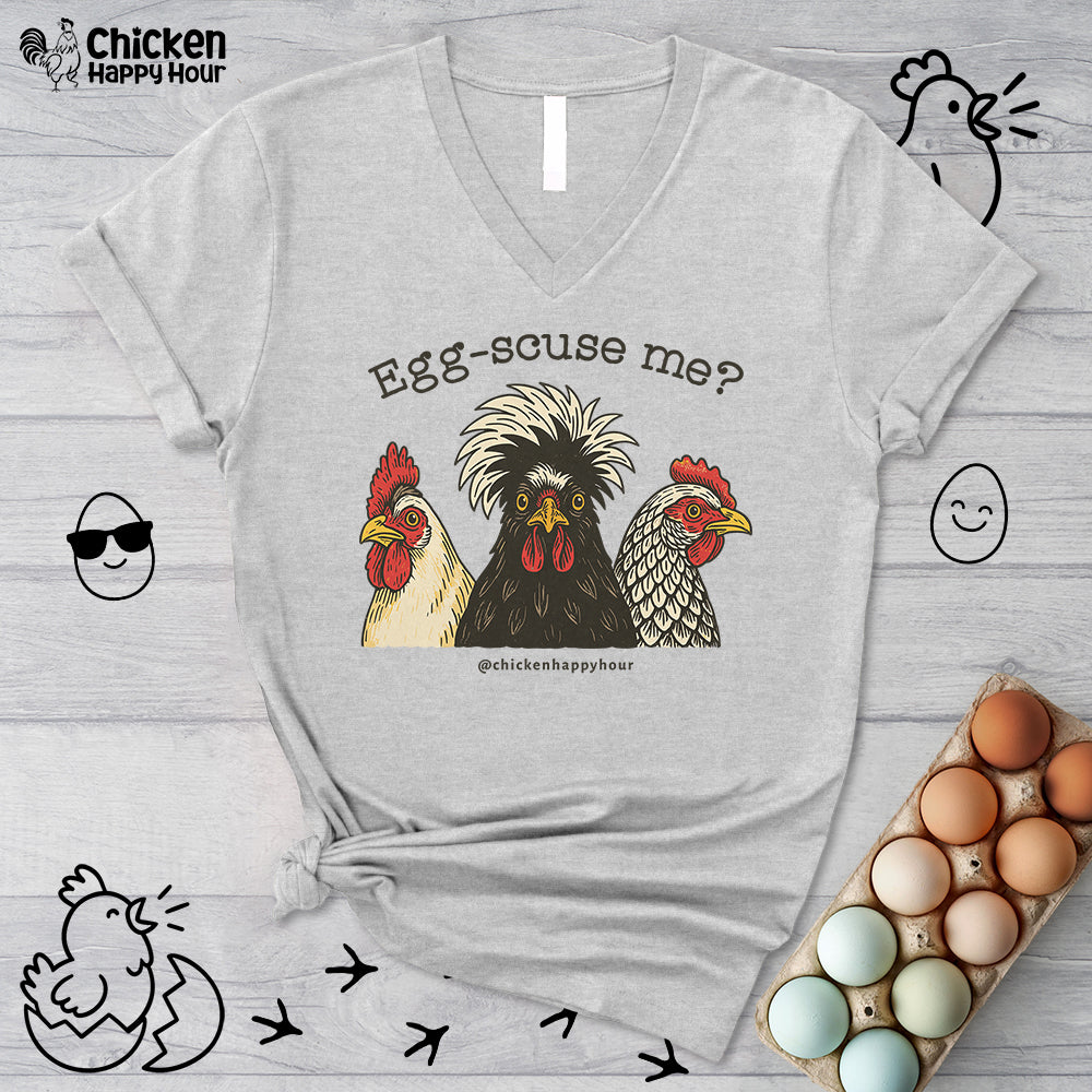 Egg-scuse Me V-Neck Tee